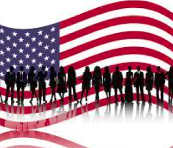 Flag and people