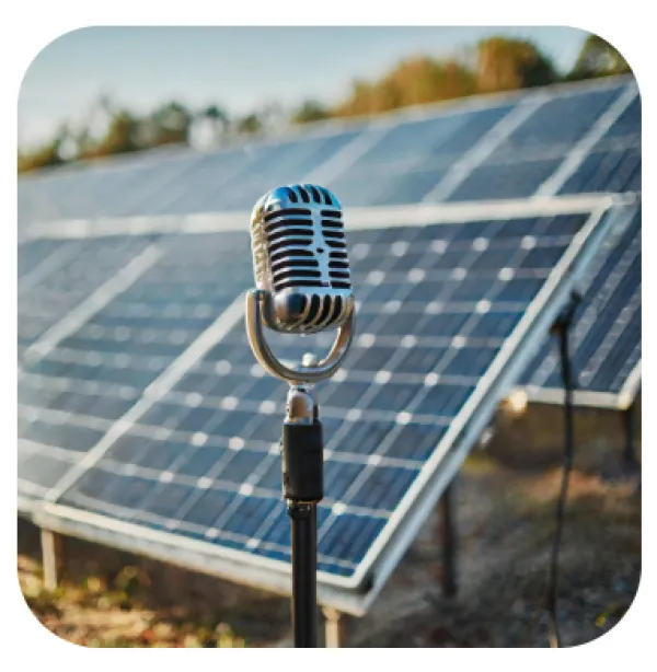 Solar panels and microphone