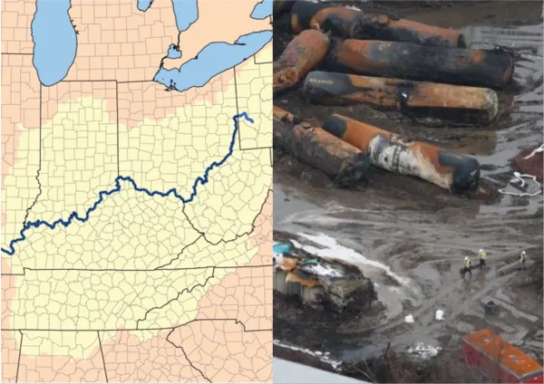 Train detailment map and a mess made from it