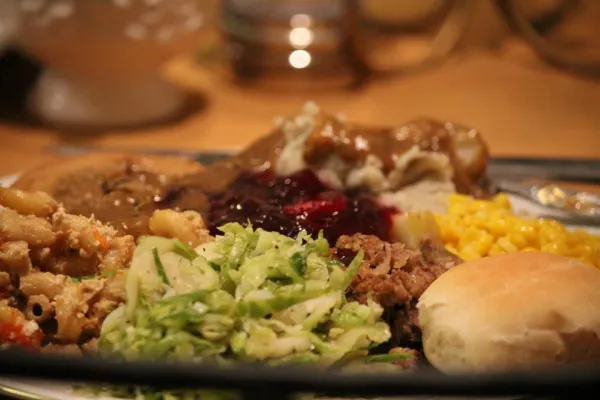 Close up photo of a plate of food