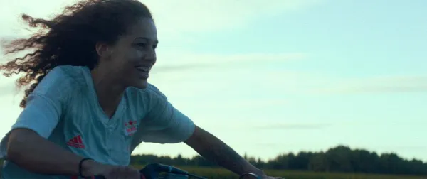 Character on a motorcycle