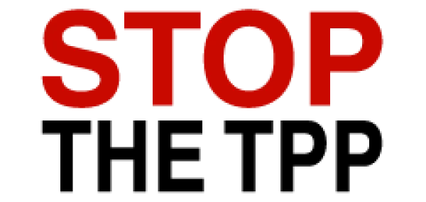 Words saying Stop the TPP