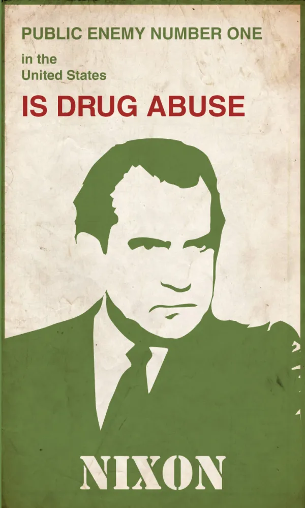 Poster of Nixon about the drug war